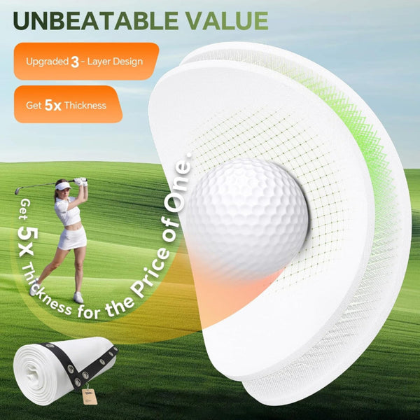 Golf Simulator Impact Screen, Triple Layer Projection Screen for Home, 3 Layer Pull down Golf Projector Screen, Ultra Clear Golf Simulators Screen for Home Golf Practice (10'×8')
