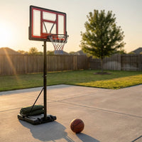 10FT Basketball Hoop Outdoor 44 Inch Backboard Portable Basketball Hoop with Extra Sandbag Adjustable Basketball Goal with Wheels and Stable Base for Youth Adults Court Backyard Driveway — Studio Shot