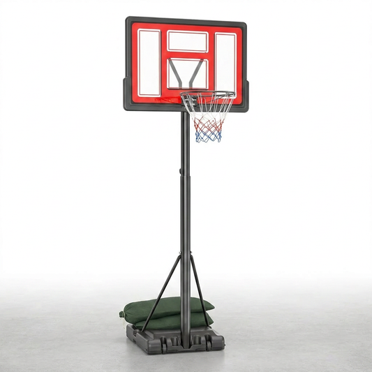 10FT Basketball Hoop Outdoor 44 Inch Backboard Portable Basketball Hoop with Extra Sandbag Adjustable Basketball Goal with Wheels and Stable Base for Youth Adults Court Backyard Driveway — Studio Shot