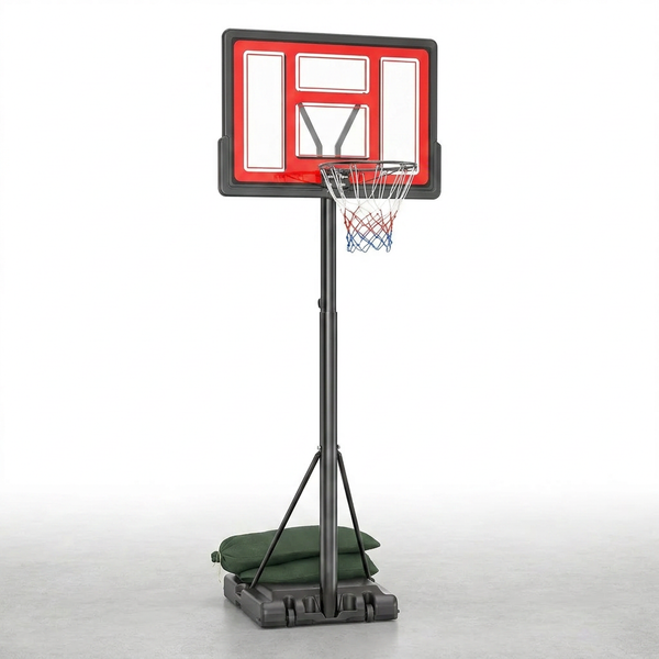 10FT Basketball Hoop Outdoor 44 Inch Backboard Portable Basketball Hoop with Extra Sandbag Adjustable Basketball Goal with Wheels and Stable Base for Youth Adults Court Backyard Driveway — Studio Shot