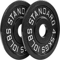 Steel Olympic Plates 175LB Set - 2 Inch Olympic Hammertone Coated 2X 2.5Lb, 5Lb, 10Lb, 25Lb, & 45Lb for Weight Lifting Training
