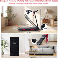 Walking Pad Treadmill with Handle Bar, 3.5HP Eelectric Treadmill for Home Small, 0.6-10MPH Small Walking Pad Treadmill with Incline, 400LBS Portable Treadmill with Handles for Home