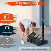 10FT Basketball Hoop Outdoor 44 Inch Backboard Portable Basketball Hoop with Extra Sandbag Adjustable Basketball Goal with Wheels and Stable Base for Youth Adults Court Backyard Driveway