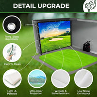 Golf Simulator Impact Screen – Golf Simulators W/Grommets, Borders, Bungee Cords