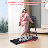 Walking Pad Treadmill with Handle Bar, 3.5HP Eelectric Treadmill for Home Small, 0.6-10MPH Small Walking Pad Treadmill with Incline, 400LBS Portable Treadmill with Handles for Home