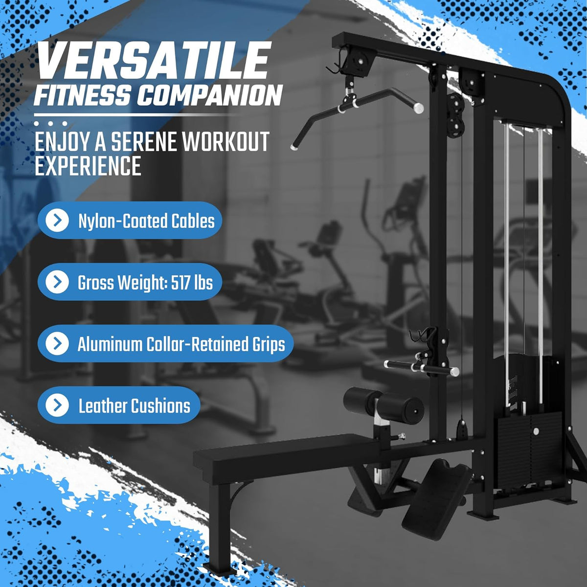 Selectorized Lat Pulldown & Low Row Combo w/ 250lb weight stack (New)
