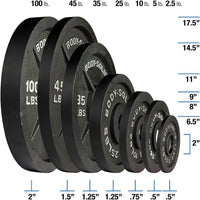 Cast Iron Olympic Weight Plate Set, Free Weights Dumbbell Plates with 2 Inch Standard Hole for All Olympic Barbell Types