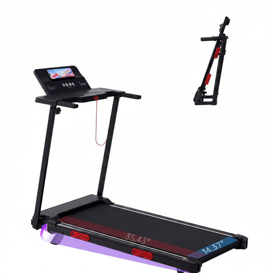 Electric Treadmill for Home Small, 0.6-10MPH Small Walking Pad Treadmill with Handle Bar and Incline, 3.5HP Portable Mini Treadmill for Exercising, 400LBS Compact Treadmill with Incline