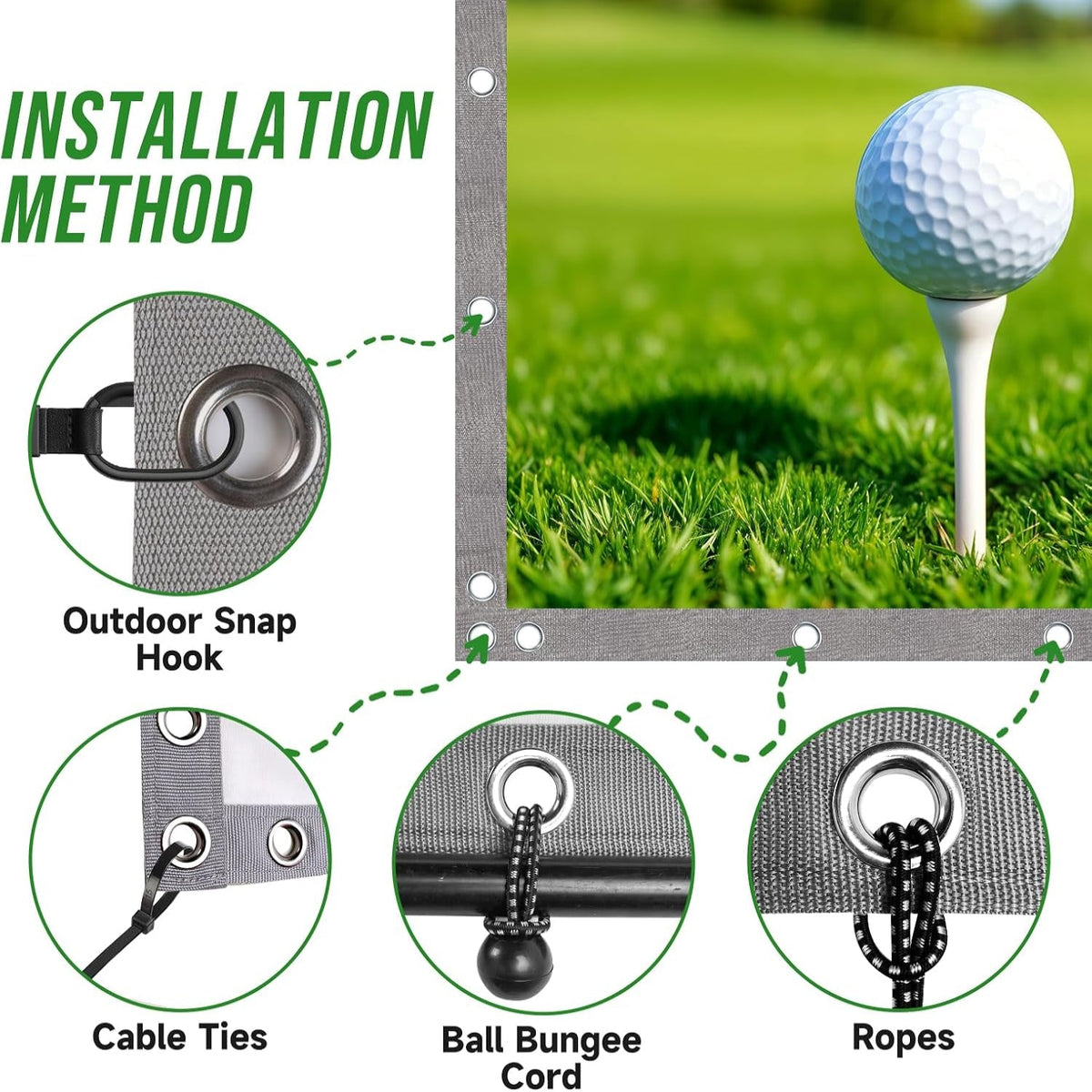 Golf Simulator Impact Screen, Triple Layer Design Launch Monitor Screen for Home & Garage Training, Easy Install Golf Projector Hitting Net for Indoor Practice