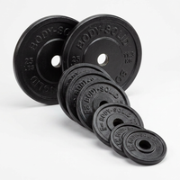 Cast Iron Olympic Weight Plate Set, Free Weights Dumbbell Plates with 2 Inch Standard Hole for All Olympic Barbell Types — Studio Shot