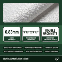 Golf Simulator Impact Screen – Golf Simulators W/Grommets, Borders, Bungee Cords — Results & Stats
