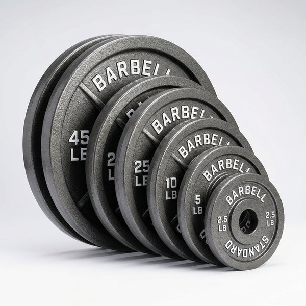 Steel Olympic Plates 175LB Set - 2 Inch Olympic Hammertone Coated 2X 2.5Lb, 5Lb, 10Lb, 25Lb, & 45Lb for Weight Lifting Training — Studio Shot