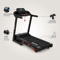 Walking Pad Treadmill Designed for Small Spaces, 3.5HP Motor, 400lb Capacity, Foldable Handle Bar — infographic