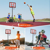 10FT Basketball Hoop Outdoor 44 Inch Backboard Portable Basketball Hoop with Extra Sandbag Adjustable Basketball Goal with Wheels and Stable Base for Youth Adults Court Backyard Driveway