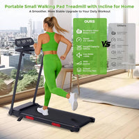 Portable Treadmills for Home Small, 3.5HP Walking Pad Treadmill with Handle Bar and Incline, 0.6-10MPH Electric Mini Treadmills for Exercising, 400LBS Small Treadmills for Small Spaces