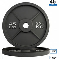 Cast Iron Olympic Weight Plate Set, Free Weights Dumbbell Plates with 2 Inch Standard Hole for All Olympic Barbell Types