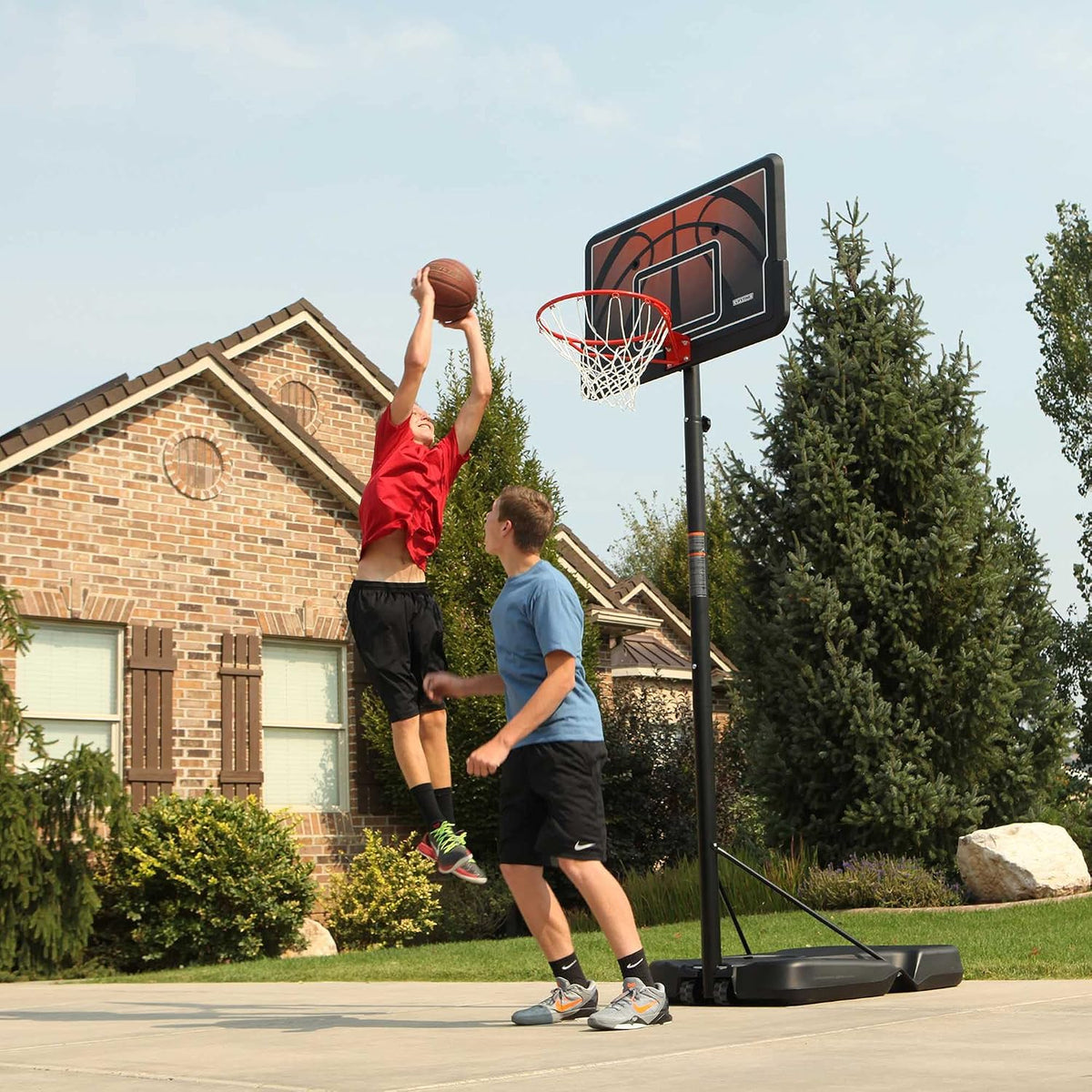 Height Adjustable Portable Basketball System, 44 Inch Backboard