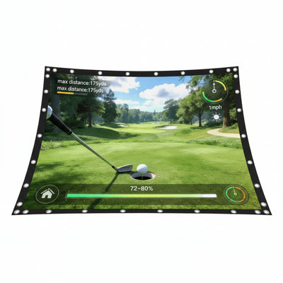 Golf Simulator Impact Screen, Triple Layer Projection Screen for Home, 3 Layer Pull down Golf Projector Screen, Ultra Clear Golf Simulators Screen for Home Golf Practice (10'×8')