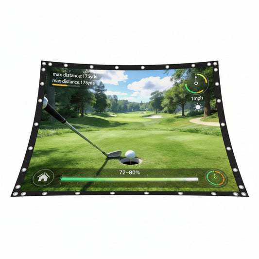 Golf Simulator Impact Screen, Triple Layer Projection Screen for Home, 3 Layer Pull down Golf Projector Screen, Ultra Clear Golf Simulators Screen for Home Golf Practice (10'×8')