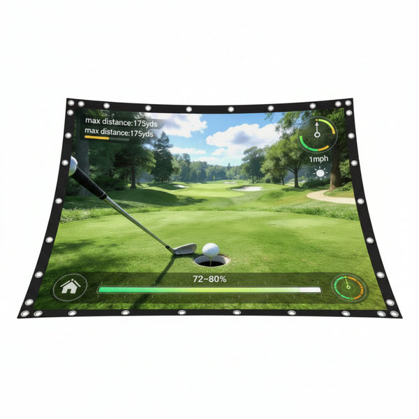 Golf Simulator Impact Screen, Triple Layer Projection Screen for Home, 3 Layer Pull down Golf Projector Screen, Ultra Clear Golf Simulators Screen for Home Golf Practice (10'×8')