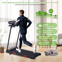 Portable Treadmills for Home Small, 3.5HP Walking Pad Treadmill with Handle Bar and Incline, 0.6-10MPH Electric Mini Treadmills for Exercising, 400LBS Small Treadmills for Small Spaces