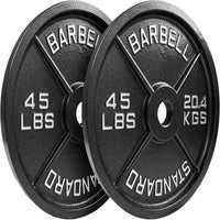 Steel Olympic Plates 175LB Set - 2 Inch Olympic Hammertone Coated 2X 2.5Lb, 5Lb, 10Lb, 25Lb, & 45Lb for Weight Lifting Training